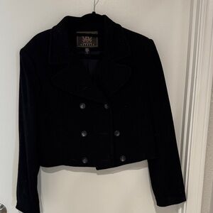 Vintage Express women’s Black Double-Breasted short Jacket